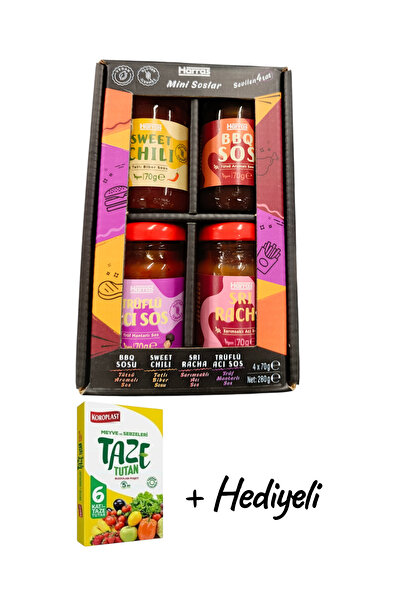 KMS HOME Harras Glutensiz Sos Paketi Cam Şişe 70gr*4 Barbekü - Sweet Chili - ...