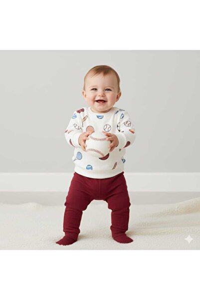 MiniBou Baby Boy Basketball Patterned 2-Piece Tracksuit Set