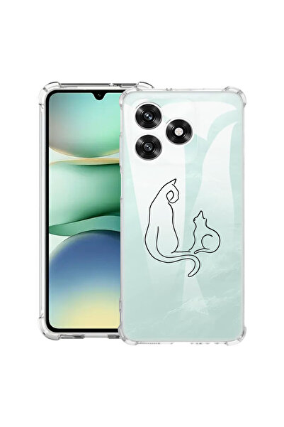 bestcase Carcasă antișoc compatibilă cu Honor X5c Plus / X5c, Pisica Abstractă