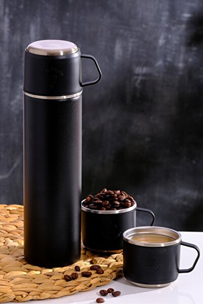 SOMIC Paslanmaz Çelik 3 Bardaklı Termos 500ml - 6 Saat Sıcak, 12 Saat Soğuk Tutma Özelliği