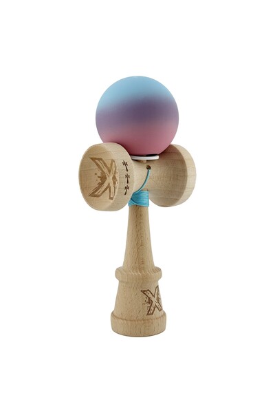 Flippy Kendama X Originala, Profesionala, Flippy, V3, Rubber Grip, Gradient Albastru deschis/Mov/Roz