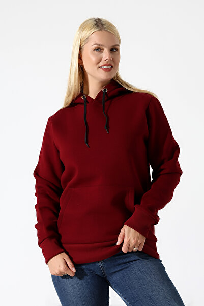 BEDUCA Sweatshirt That Turns into a Bag When Flipped Inside Out, Burgundy Thr...