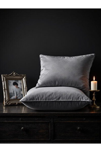 JACA 2-Piece Square Soft Textured Velvet Fabric Throw Pillow Cover (2 Pieces)