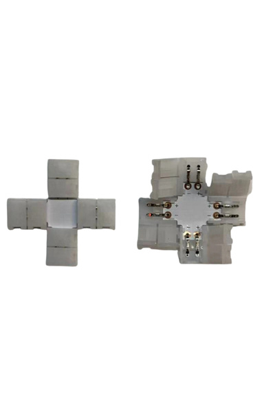 POWERR LED AYDINLATMA 8 mm Tek Renk Şerit X Birleştirme Aparatı Lehimsiz 2 Pi...