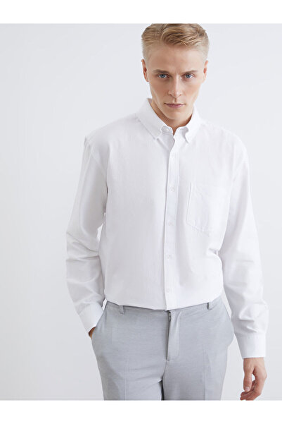 LC Waikiki Cămașă Oxford pentru bărbați LCW VisionEkru Regular Fit