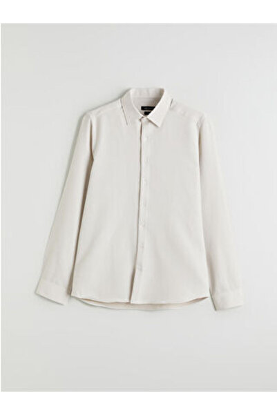 LC Waikiki Beige Slim Fit Dobby Men's Shirt