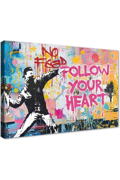 ALAYRA International Graffiti Canvas Wall Art 30x40cm Colorful Street Art Fra...