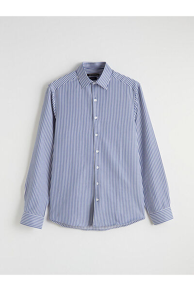 LC Waikiki LCW BUSINESSLacivert Ανδρικό πουκάμισο με ρίγες σε στενή γραμμή