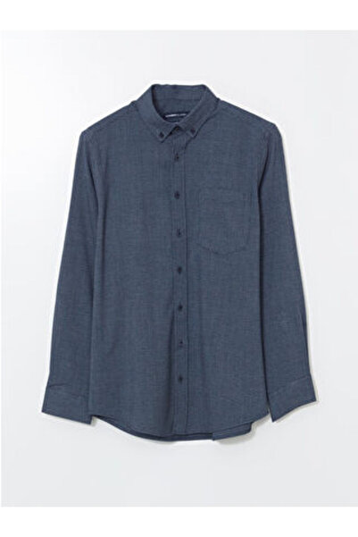 LC Waikiki Artı-Store Long-Sleeved Shirt Made of Dobby Fabric.