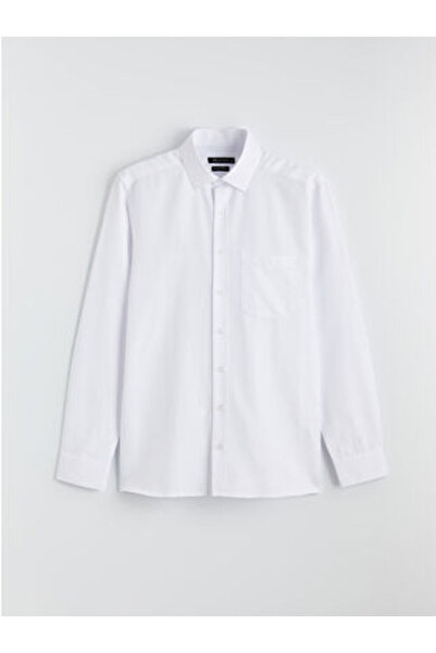 LC Waikiki White Regular Fit Dobby Men's Shirt