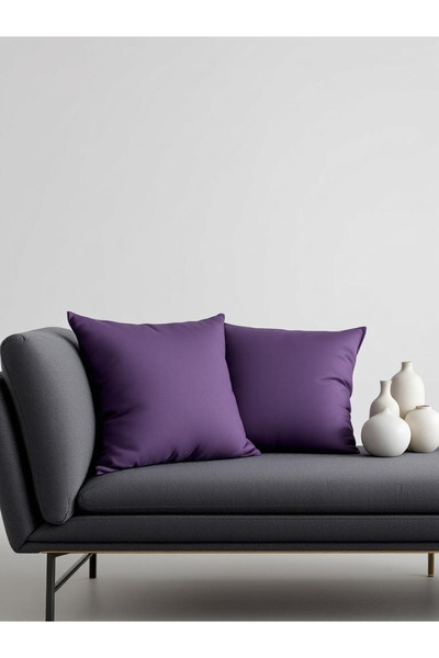 JACA Husă de pernă din țesătură de in, în formă pătrată, de culoare uni (2 bu...