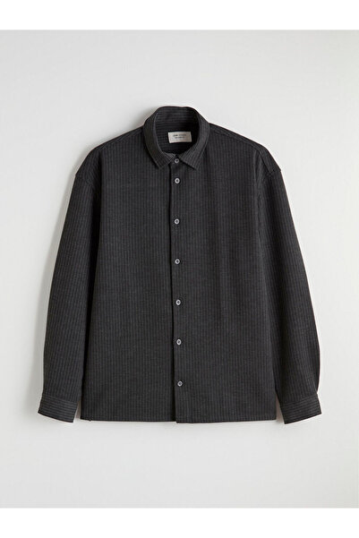 LC Waikiki MG TRENDEN ΕΚΠΛΗΚΤΙΚΕΣ ΠΡΟΣΦΟΡΕΣ Γκρι Ανδρικό Πουκάμισο με Ρίγες σ...