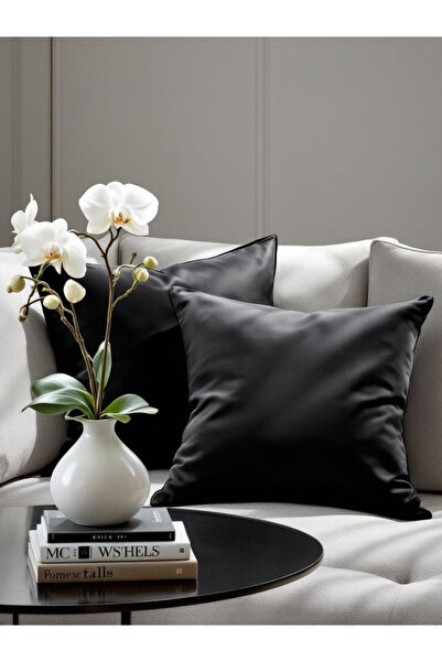 JACA 2-Piece Square Linen Fabric Solid Color Throw Pillow Cover (2 Pieces)