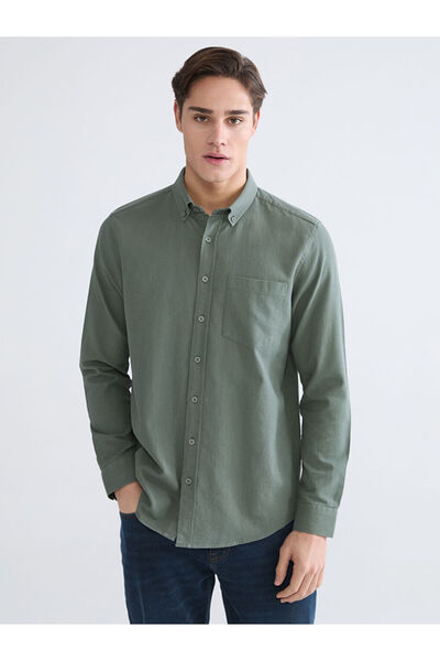 LC Waikiki Rmz Gi̇yi̇m Farkiyla Standard Fit Dobby Men's Shirt