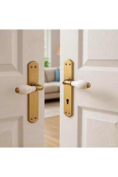 Dooraks مقبض باب أندولي مع مرآة ألبريفن من الساتان