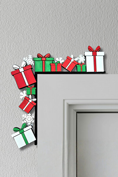 Cosmic Star صندوق هدايا ملون بموضوع عيد الميلاد وزخرفة الطاولة والباب العلوي ...