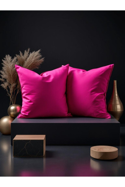 JACA 2-Piece Square Linen Fabric Solid Color Throw Pillow Cover (2 Pieces)