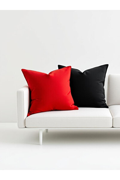 JACA 2-Piece Square Linen Fabric Solid Color Throw Pillow Cover (2 Pieces)