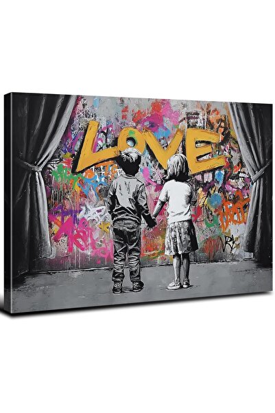 ALAYRA International Large Graffiti Canvas Wall Art 60x80cm Colorful Street A...