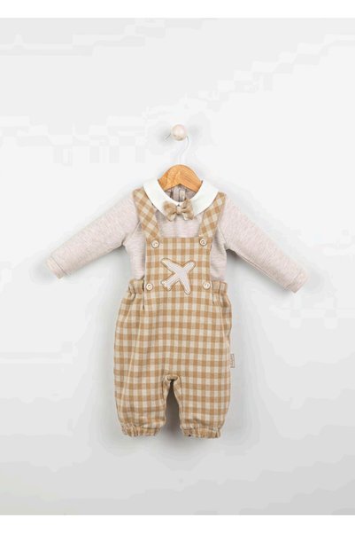 Butik طقم أفرول/جمبسوت للأطفال مع ربطة عنق فراشة، قطعتان