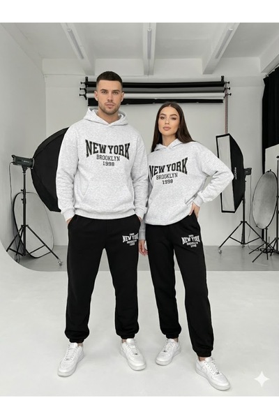 PENTHİLUS طقم رياضي للجنسين مبطن بالصوف خيط - طقم شتوي - رقمي مطبوع