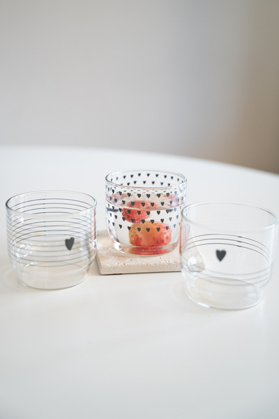 Dekorzdükkan Love 3' Piece Glass Set (290 ml)