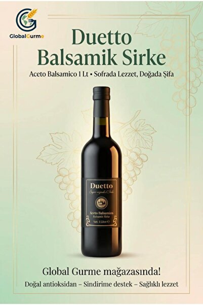 Duetto Balsamik Sirke Aceto Balsamico 1 Lt -GlobalGurme