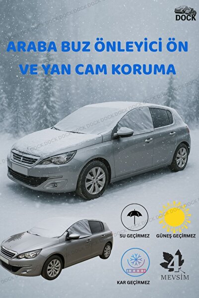 Dock ARABA ÖN VE YAN CAM BUZLANMA ÖNLEYİCİ-GÜNEŞ-SU GEÇİRMEZ GRİ 4 MEVSİM