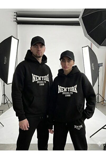 PENTHİLUS طقم رياضي للجنسين مبطن بالصوف خيط - طقم شتوي - رقمي مطبوع