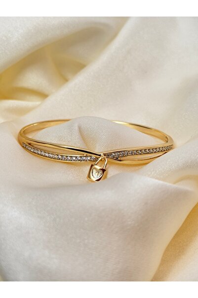 AYS Heartknot Zirkon Taşlı Altın Kaplama Kelepçe