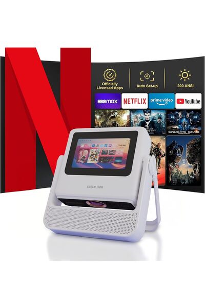 Green Lion Orion 2 Smart Projector with Wi-Fi & Bluetooth, 4K Support, 7” HD Display