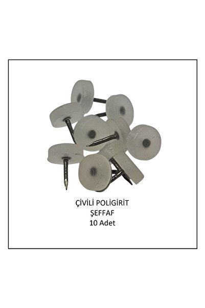 Adilon Çivili Pabuç Şeffaf Poligirit 10 Adet