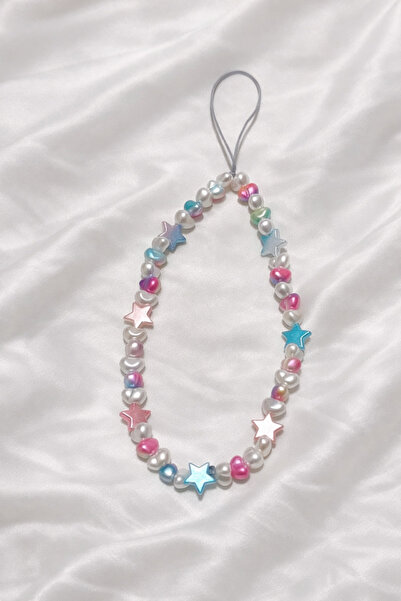 Femenino Galaksi İnci ve Yıldız Telefon İpi Telefon Charmı Çanta Süsü