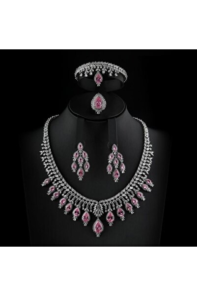 Generic طقم مجوهرات زيركون بتصميم عصري