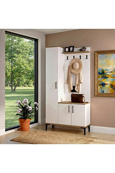 Kalender Dekor Sarp Ayaklı Portmanto Vestiyer Ayakkabılık