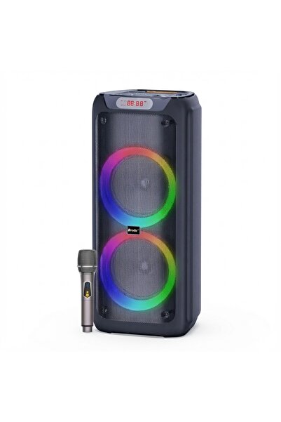 Başkenttekno RGB İşikli Kablosuz Mikrofonlu FM,AUX,TF,USB Girişli 2*10 İnch +...