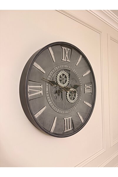 THE LİNSE Metal dekoratif Çarklı duvar saati 60 cm