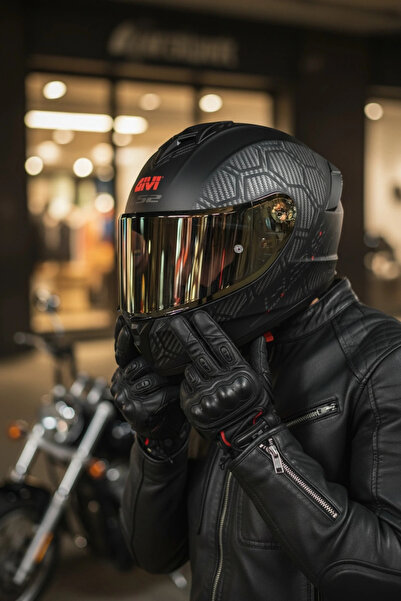 Givi 50.X SNAKE Mat / 1 Renkli 1 Şeffaf Vizörlü Motosiklet Kask