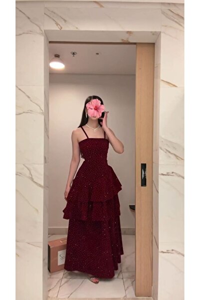 Special-DIARA فستان سهرة من المخمل البرغندي الفاخر، يتميز بتصميم ساحر تتلألأ ...