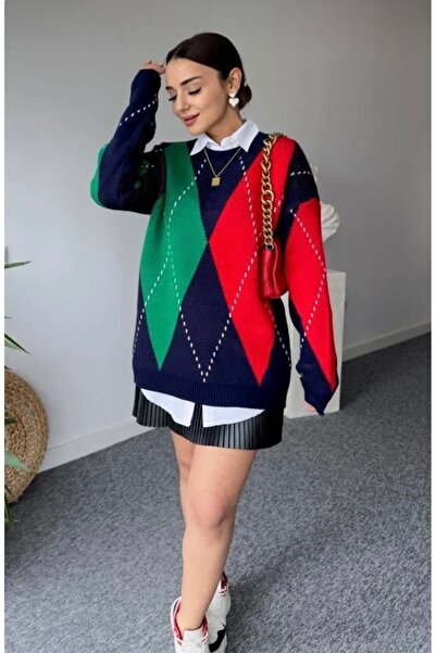 Tarzımızbir Oversized Argyle Knitwear Sweater