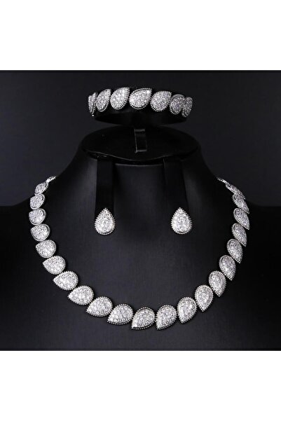 Generic اطقم مجوهرات زيركون فاخر باصدار خاص 5 قطع بضمان على اللون ABH-6698G