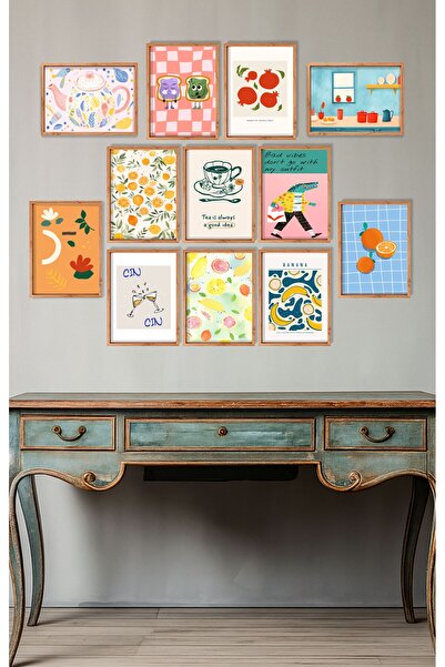 UNT Set de pictură MDF din 12 piese – Decor de perete pentru bucătărie și suf...