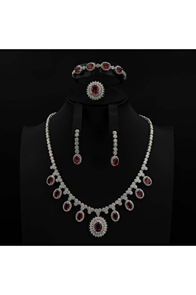 Generic طقم زيركون فاخر بإصدار خاص دقة الماس 5 قطع بضمان على اللون GM-4055