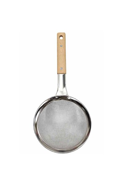 PUFO Kitchen colander with wooden handle, Ø 18 cm – fine sieve for draining and sifting