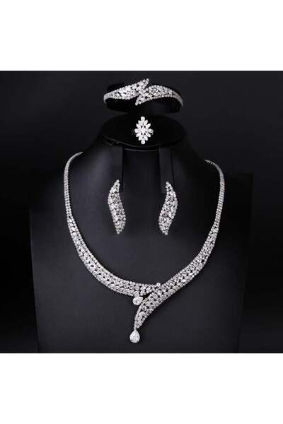 Generic اطقم مجوهرات زيركون فاخر باصدار خاص 5 قطع بضمان على اللون AR-3686