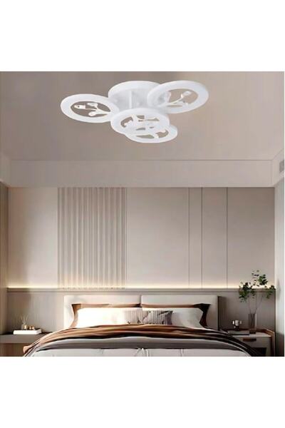 OEM DAISY LED Chandelier with Remote and Crystal, 49W, 4 Elements, Dimmable, White