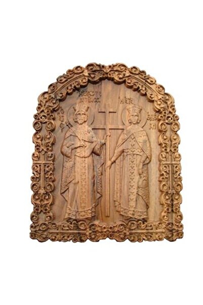 ART Sculpted Icon of Saints Constantine and Helena