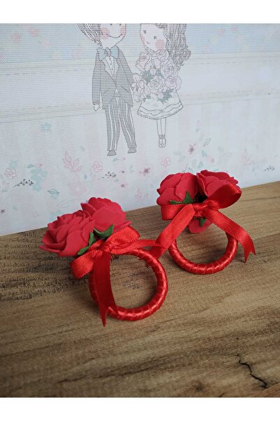 BNGaksesuar Table setting presentation 2 red napkin rings