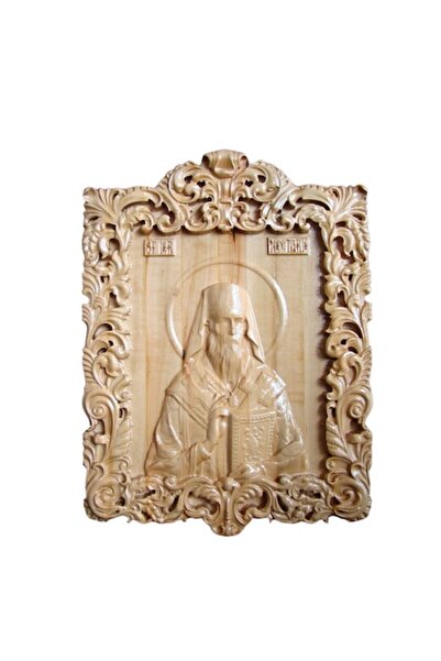 ART Sculpted Icon of Saint Hierarch Nectarios the Wonderworker from Aegina