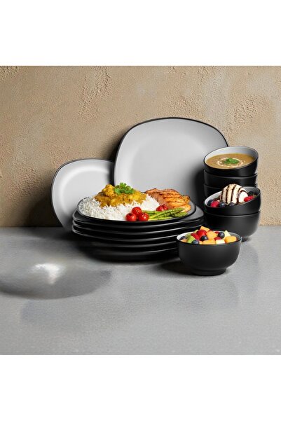 cc bin shihon 18-piece dinnerware set/6 people. Elevate your table with this elegant and break-resistant melamine set.